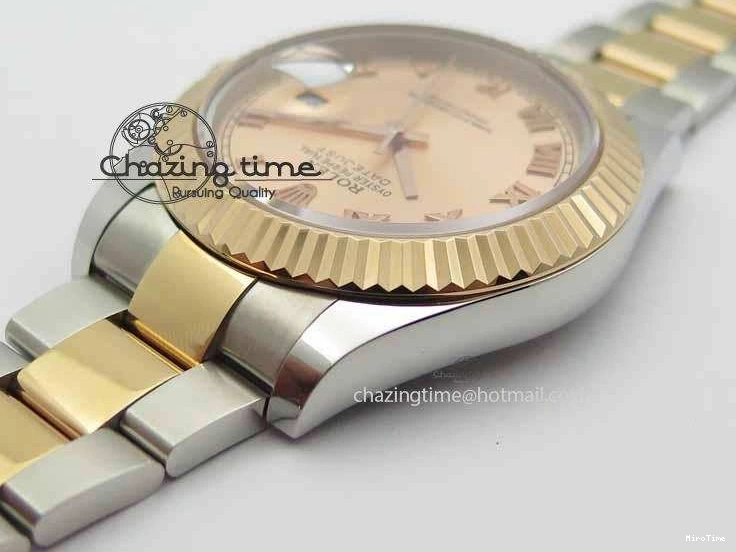 MiroTime 1218 Sleek DateJust II 41mm SS RG BP Maker Best Edition RG Roman Dial On SS RG Bracelet SA 3711